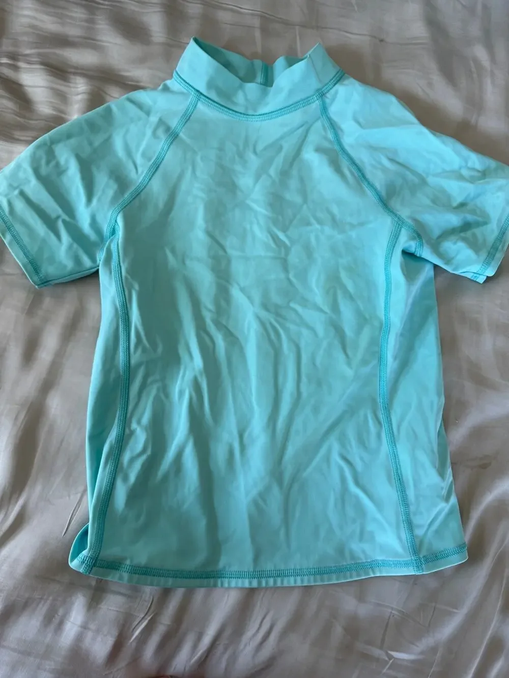 Lands End Teal Rash Guard size 7-8